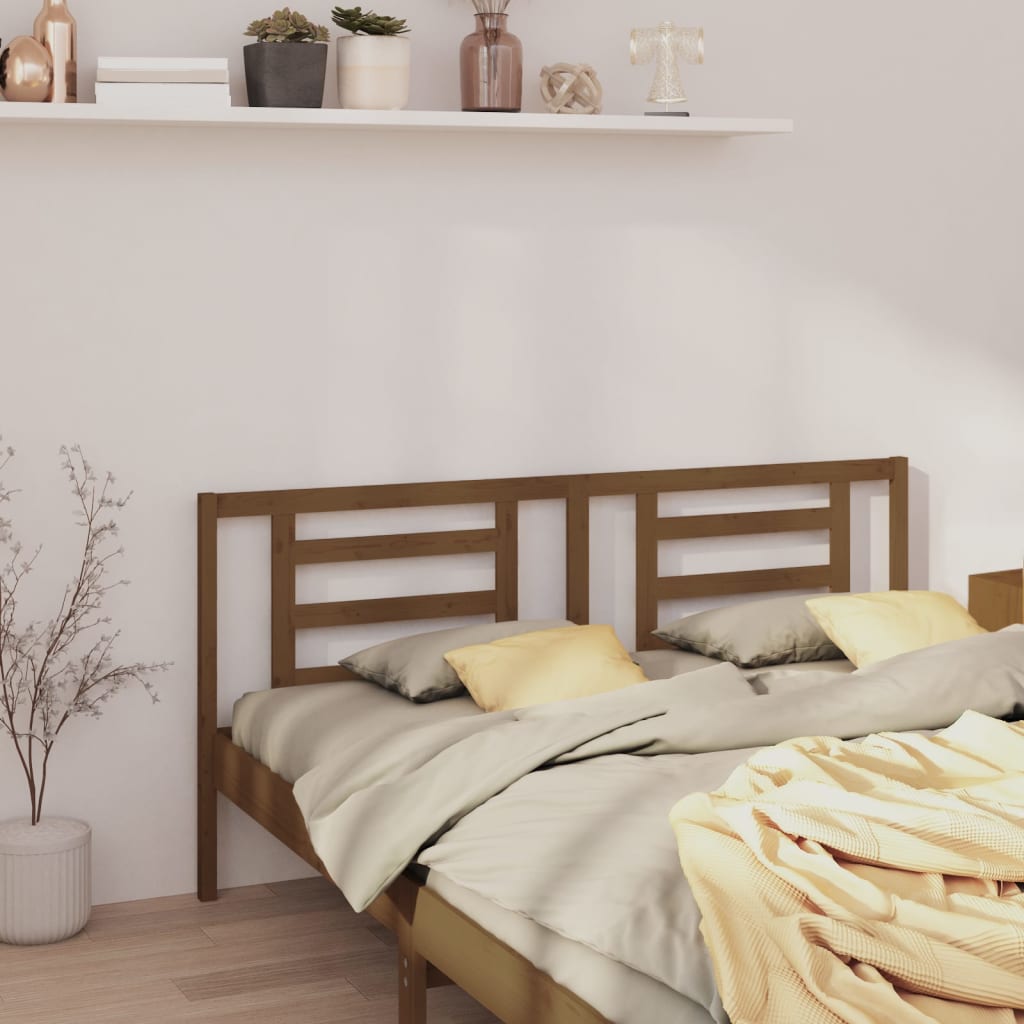 Solid Pine Wood Honey Brown Headboard 156x4x100 cm