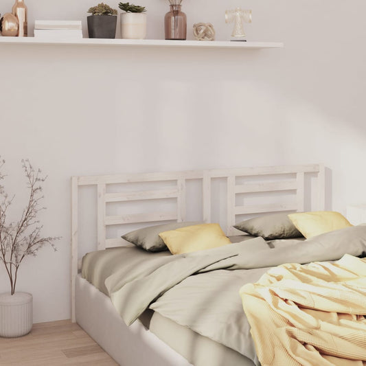 White Solid Pine Wood Bed Headboard 166x4x100 cm