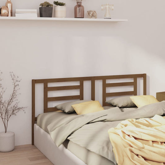 Solid Pine Wood Bed Headboard, Honey Brown, 166x4x100 cm