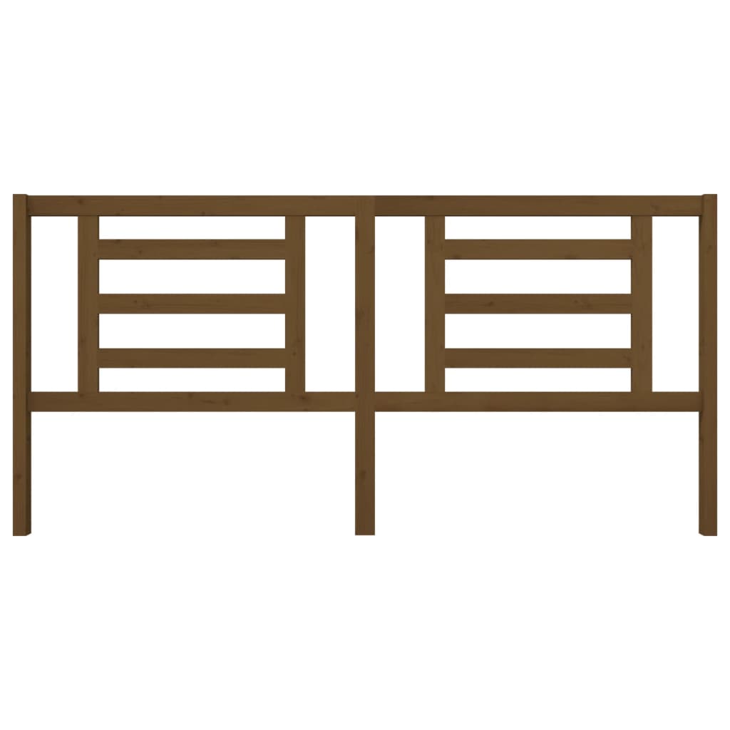Solid Pine Wood Bed Headboard, Honey Brown, 206x4x100 cm