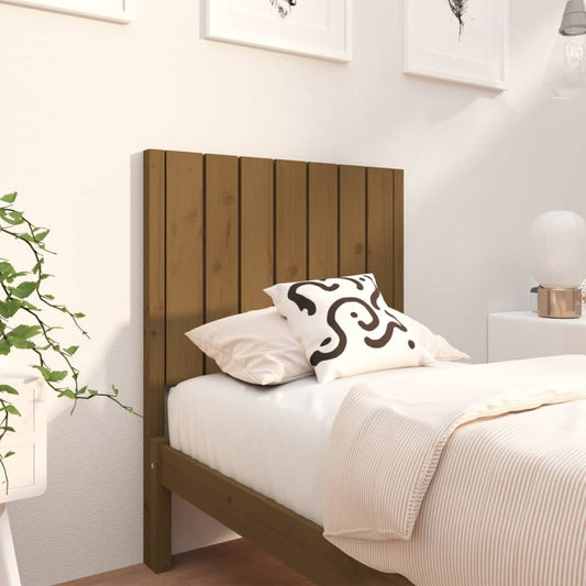 Solid Pine Wood Bed Headboard, Honey Brown, 80.5x4x100 cm