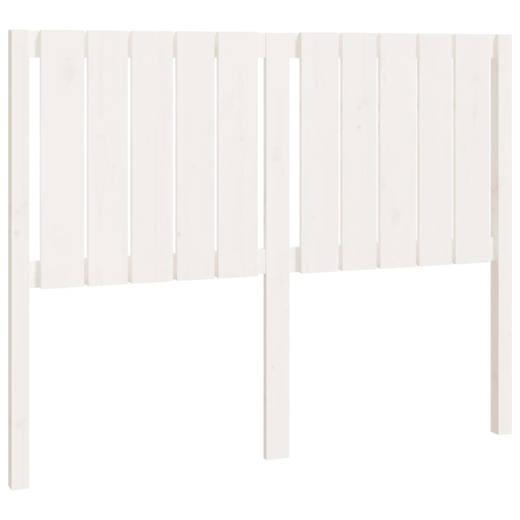 White Solid Pine Wood Bed Headboard - 125.5x4x100 cm