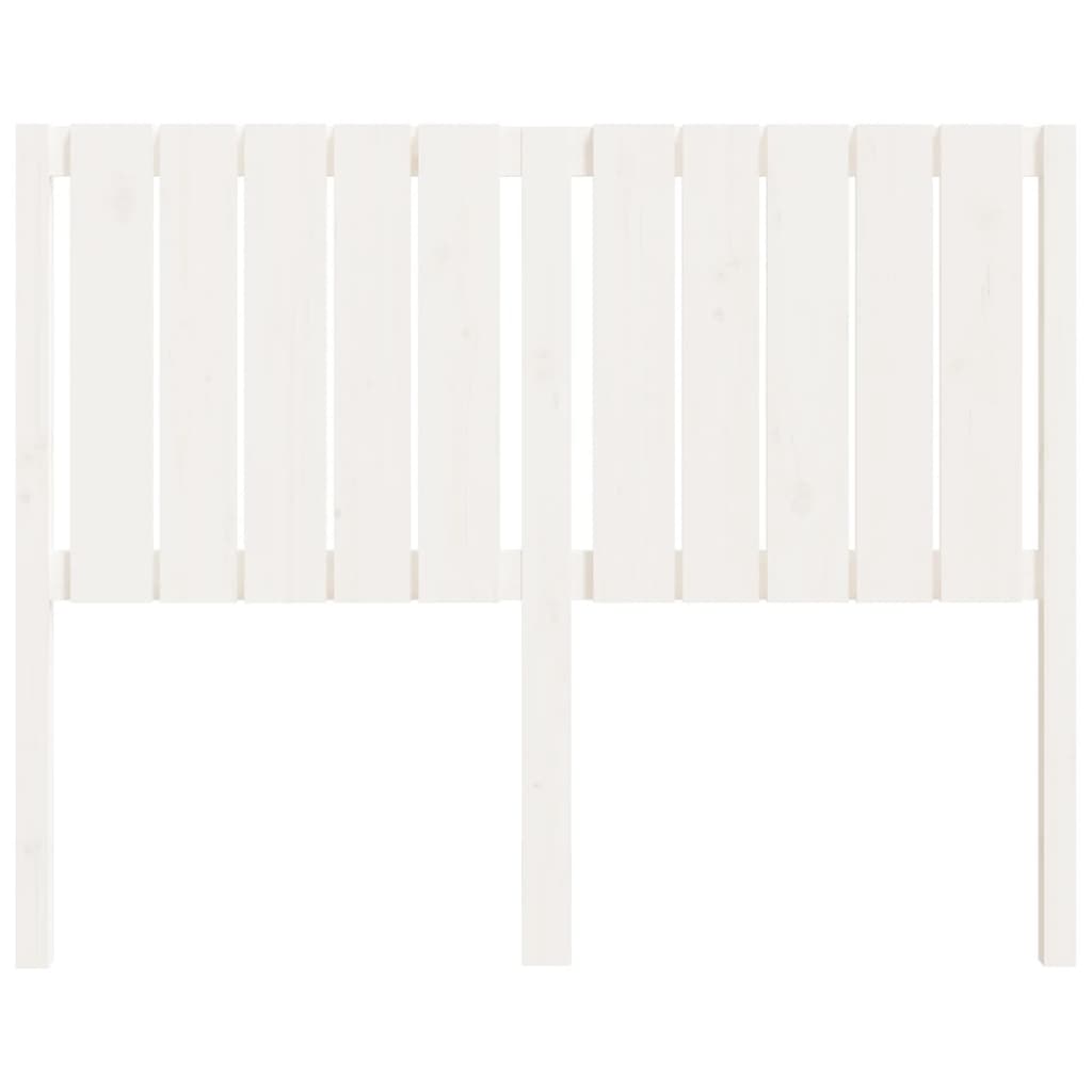 White Solid Pine Wood Bed Headboard - 125.5x4x100 cm