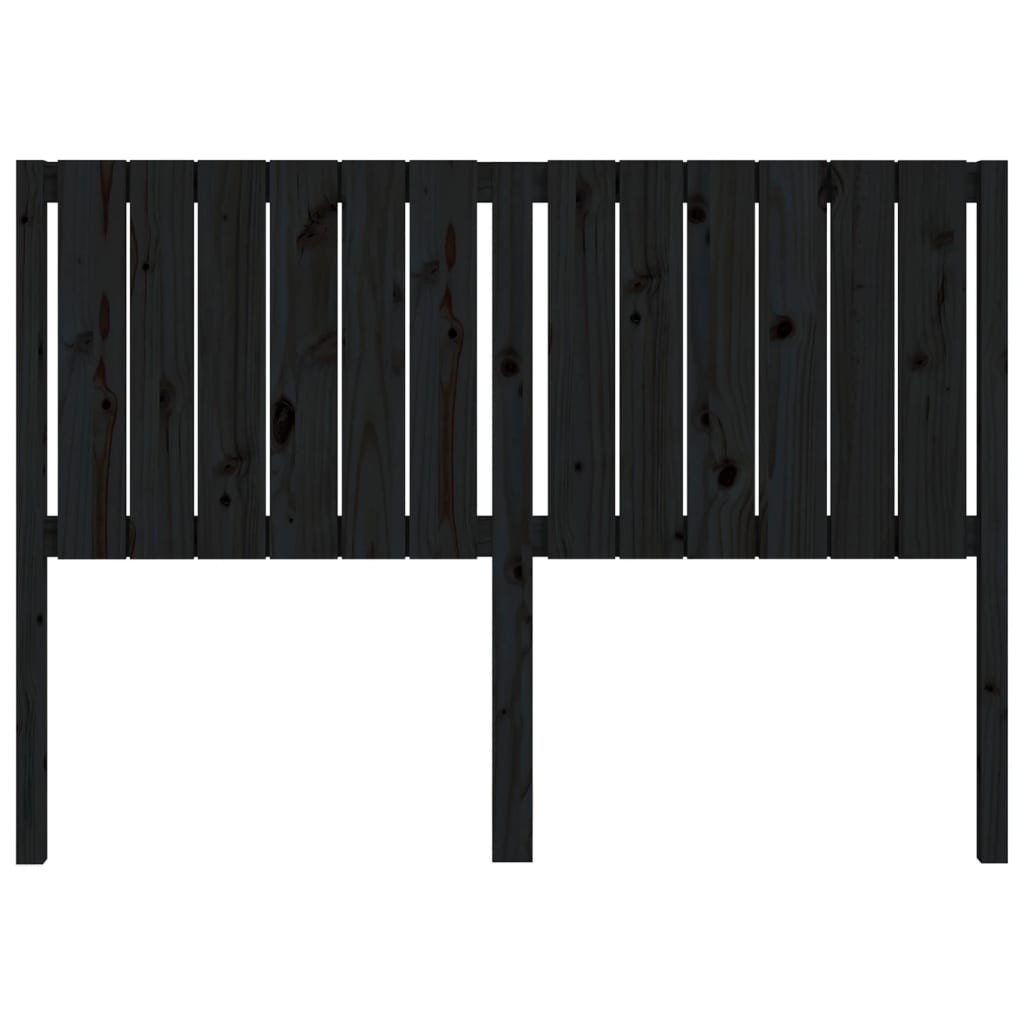 Black Solid Wood Pine Bed Headboard - 145.5x4x100 cm