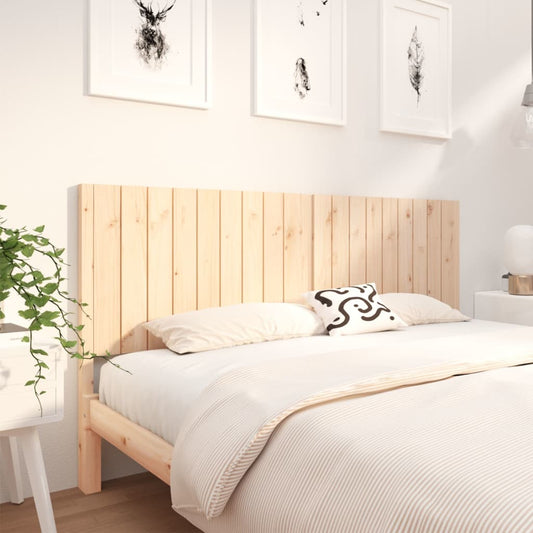 Solid Pine Wood Bed Headboard 185.5x4x100 cm - Natural Finish