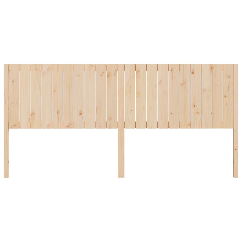 Solid Pine Bed Headboard 205.5x4x100 cm - Natural Wood Finish