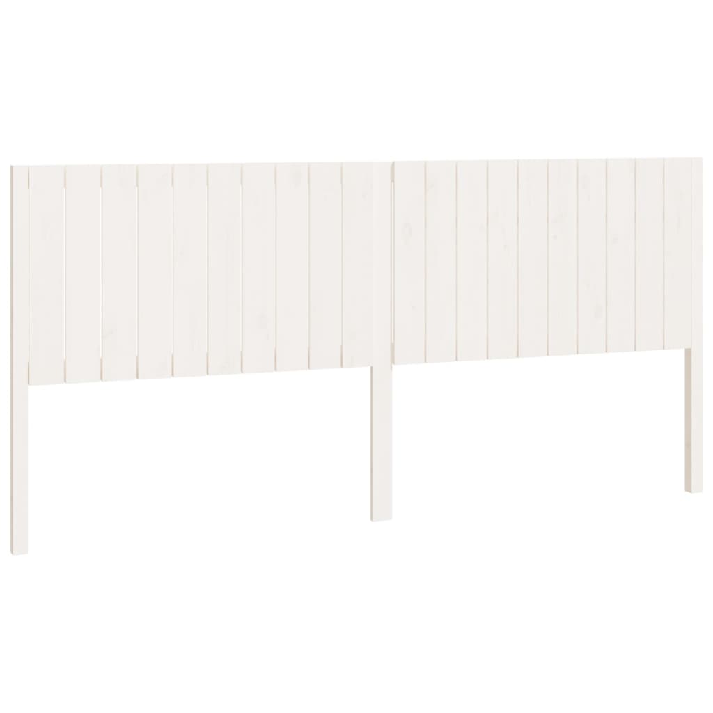 Solid Pine Wood Bed Headboard, White, 205.5x4x100 cm
