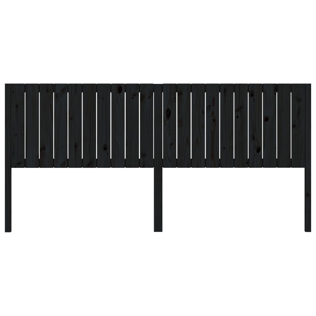 Solid Pine Headboard - Black 205.5x4x100 cm | Elegant Bedroom Decor