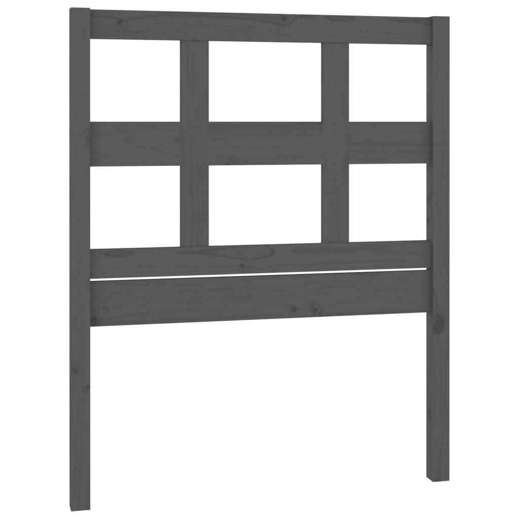 Solid Wood Pine Bed Headboard - Grey 80.5x4x100 cm