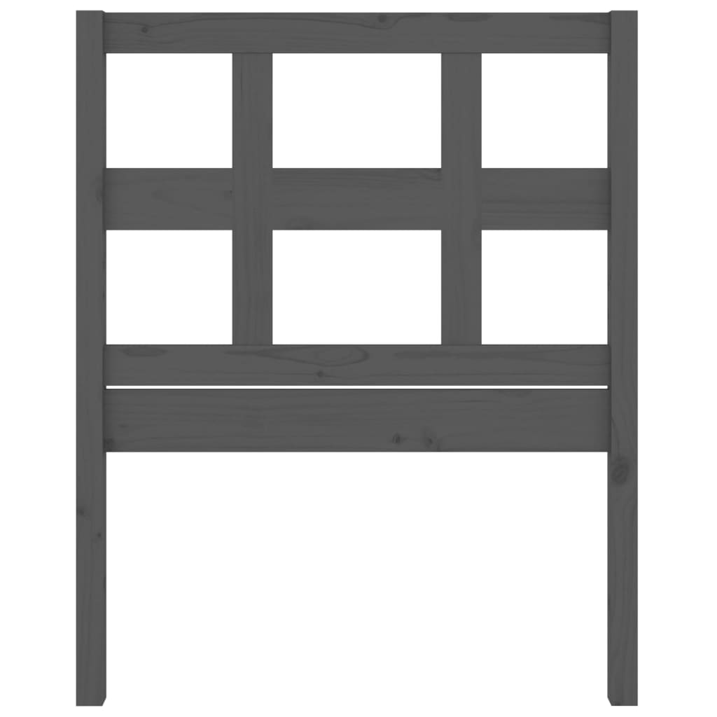 Solid Wood Pine Bed Headboard - Grey 80.5x4x100 cm