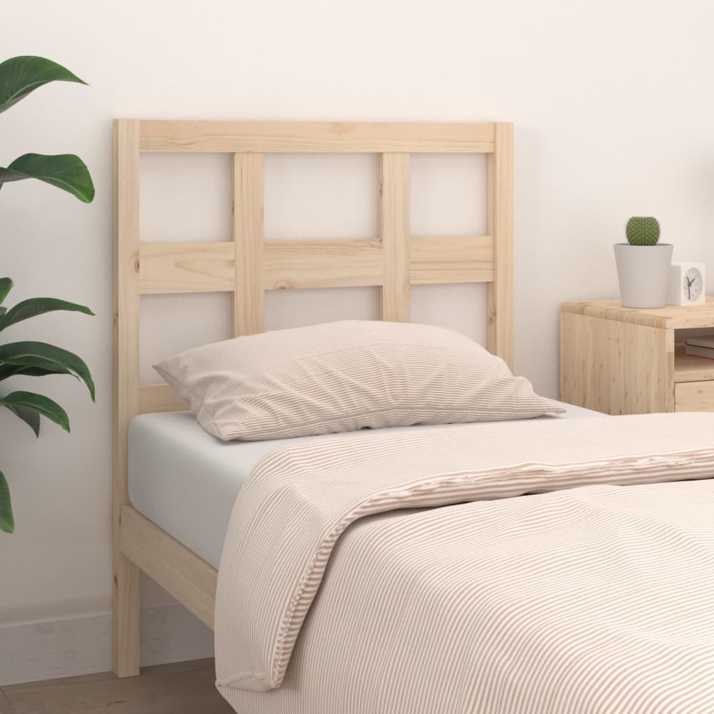 Solid Pine Wood Headboard 95.5x4x100 cm - Natural Finish