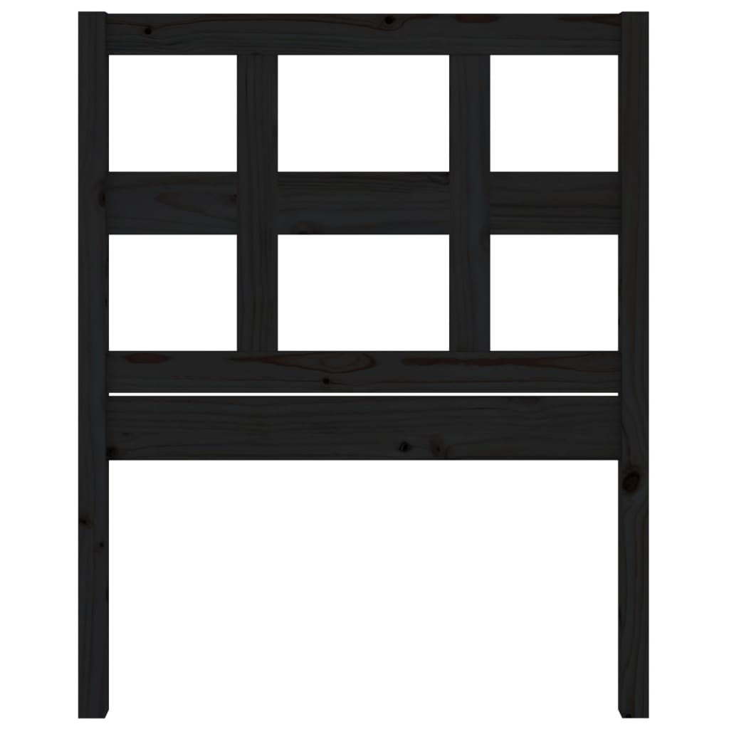 Solid Wood Pine Black Headboard 95.5x4x100 cm