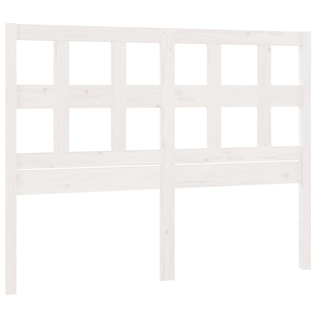 Solid Pine Wood Bed Headboard, White, 145.5x4x100 cm