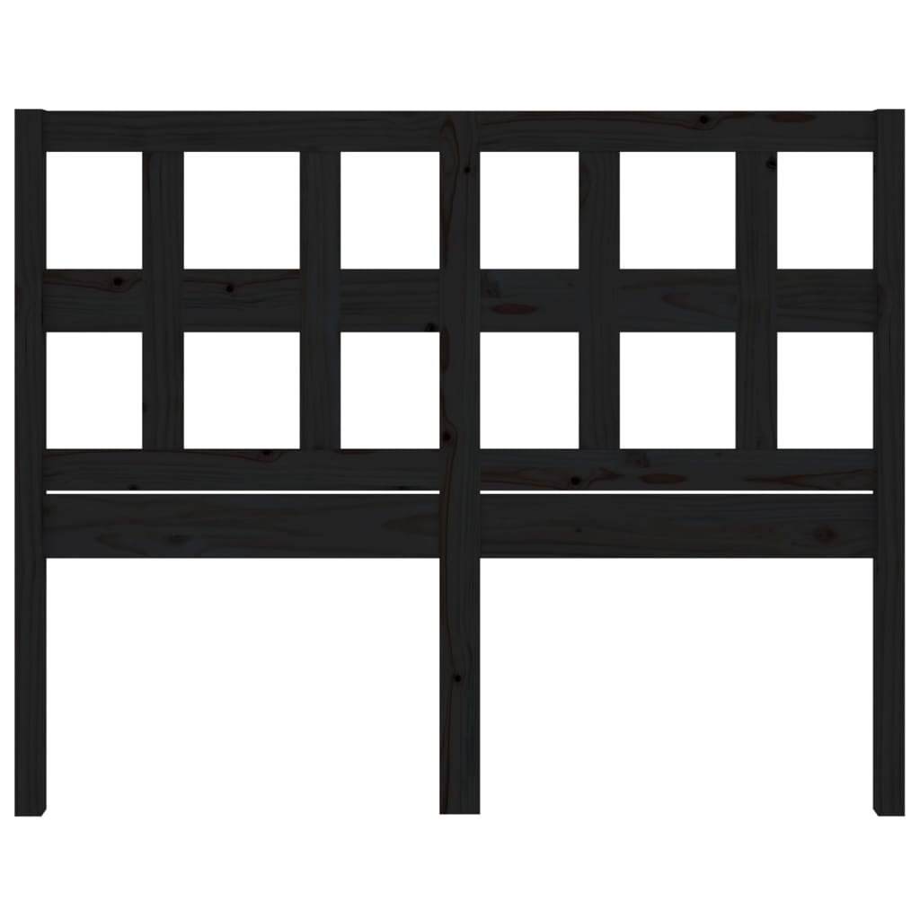 Solid Wood Pine Bed Headboard - Black, 185.5x4x100 cm