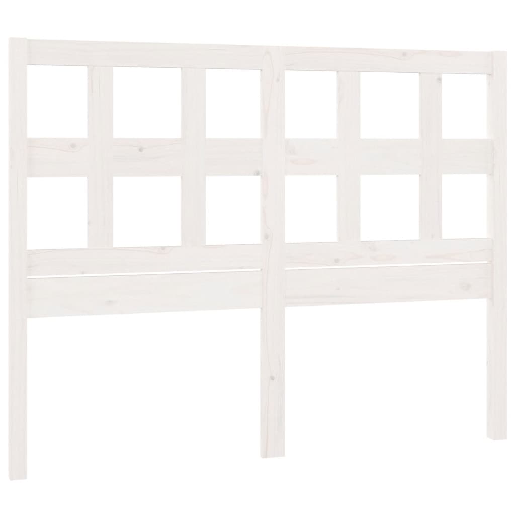 Solid Pine Wood Bed Headboard, White 205.5x4x100 cm