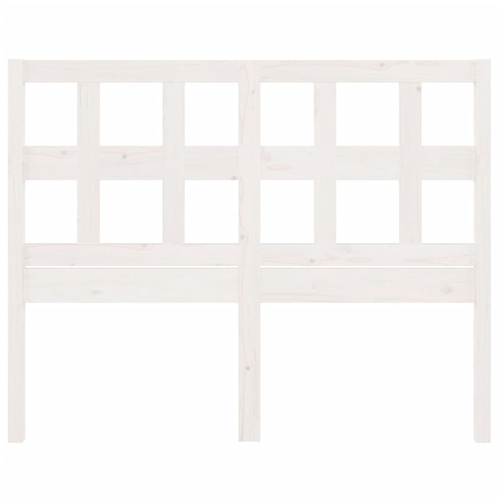 Solid Pine Wood Bed Headboard, White 205.5x4x100 cm