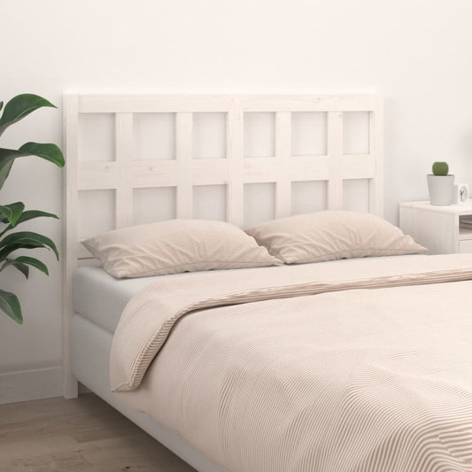 Solid Pine Wood Bed Headboard, White 205.5x4x100 cm