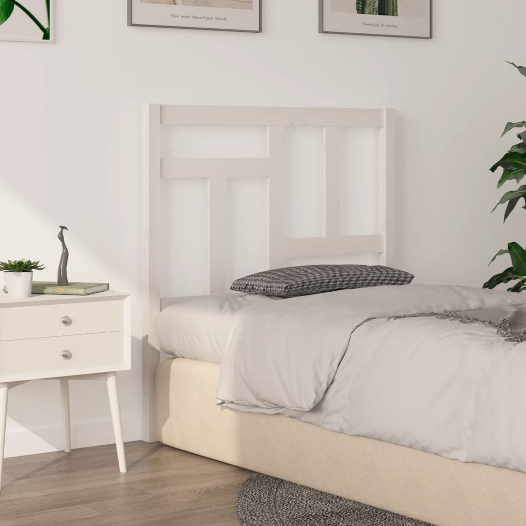 Solid Pine Wood White Headboard 95.5x4x100 cm - Stylish & Durable