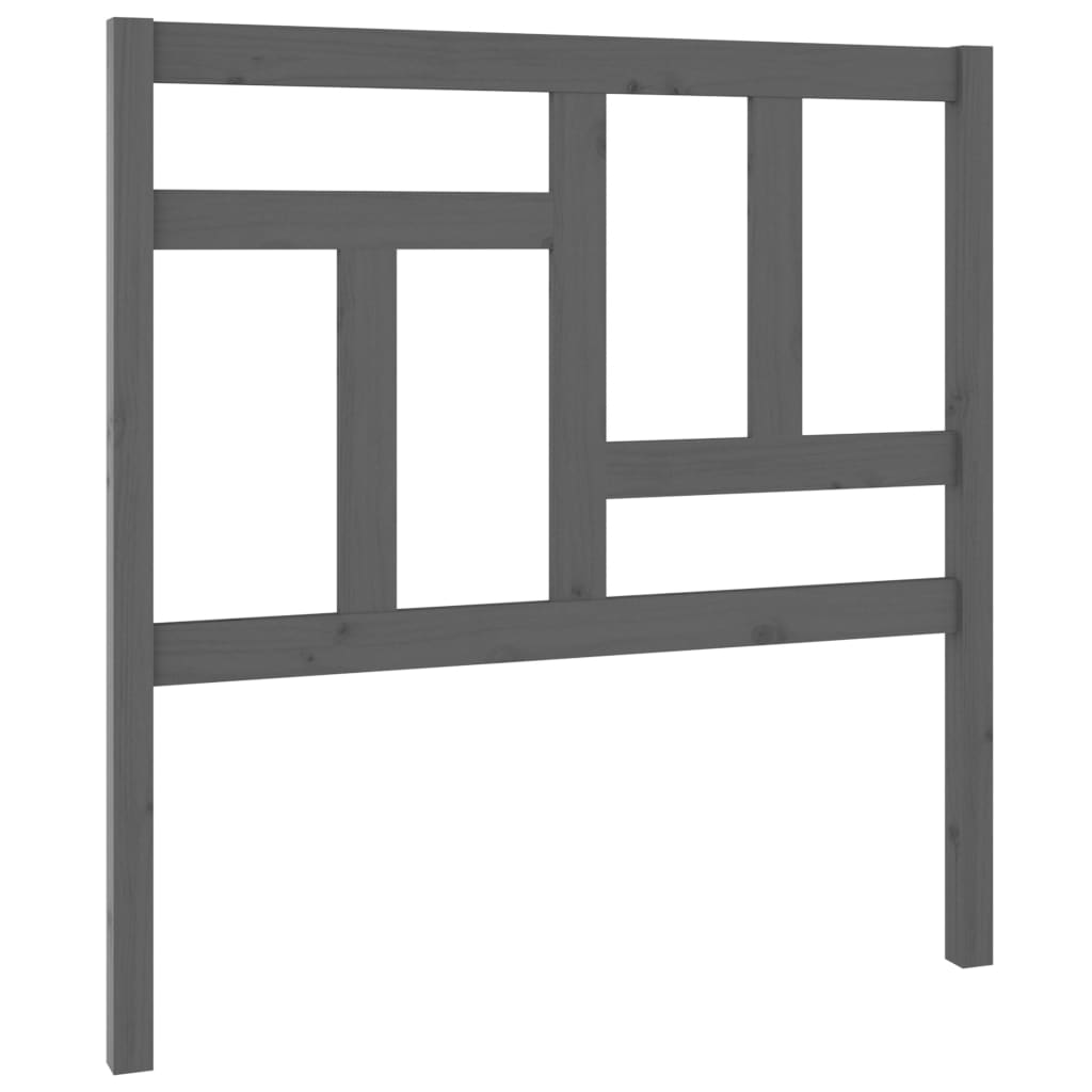Solid Pine Grey Headboard - 95.5x4x100 cm | Stylish Bed Decor