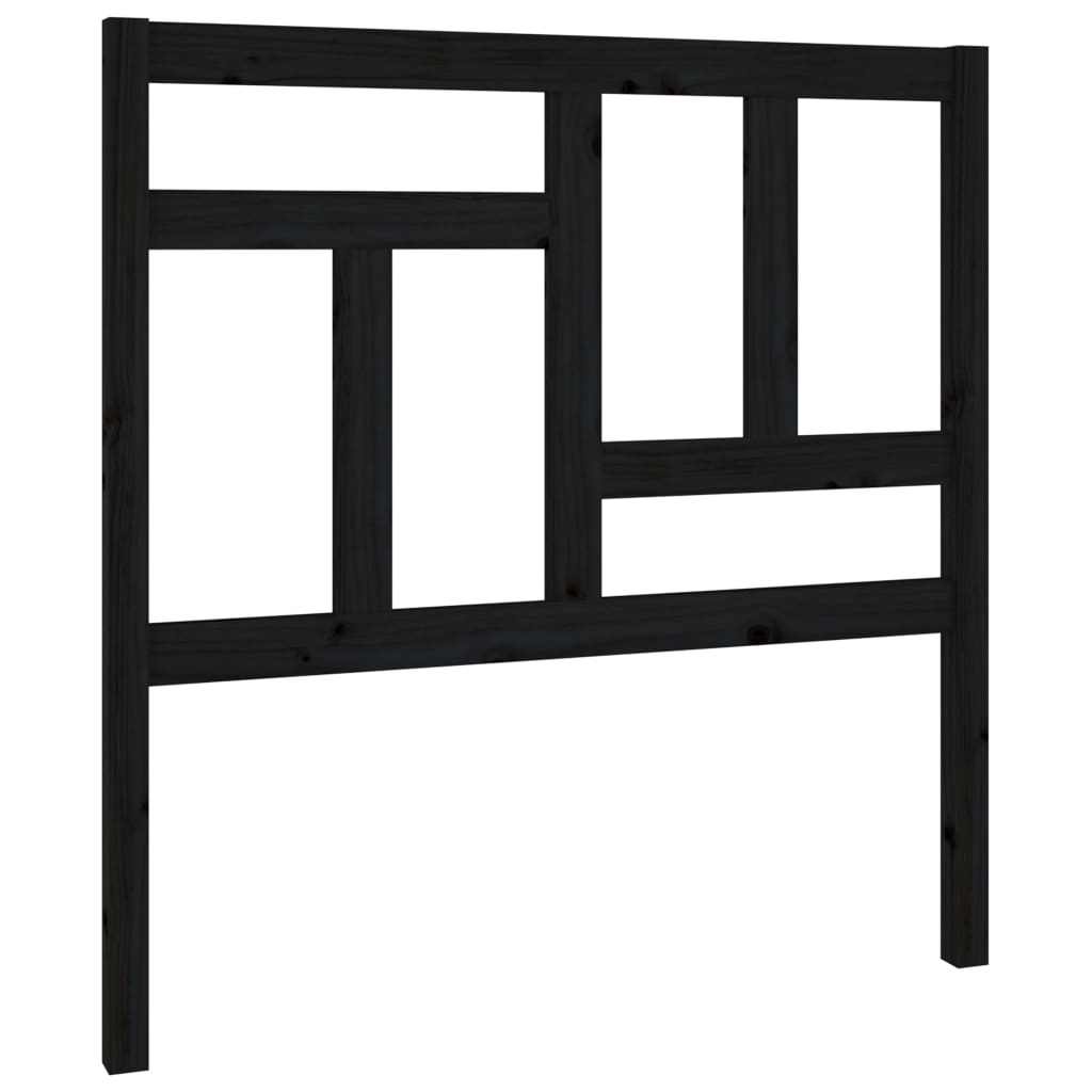 Solid Pine Wood Black Headboard 95.5x4x100 cm - Stylish & Durable