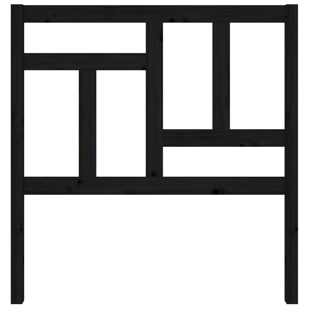 Solid Pine Wood Black Headboard 95.5x4x100 cm - Stylish & Durable