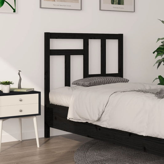 Solid Pine Wood Black Headboard 95.5x4x100 cm - Stylish & Durable