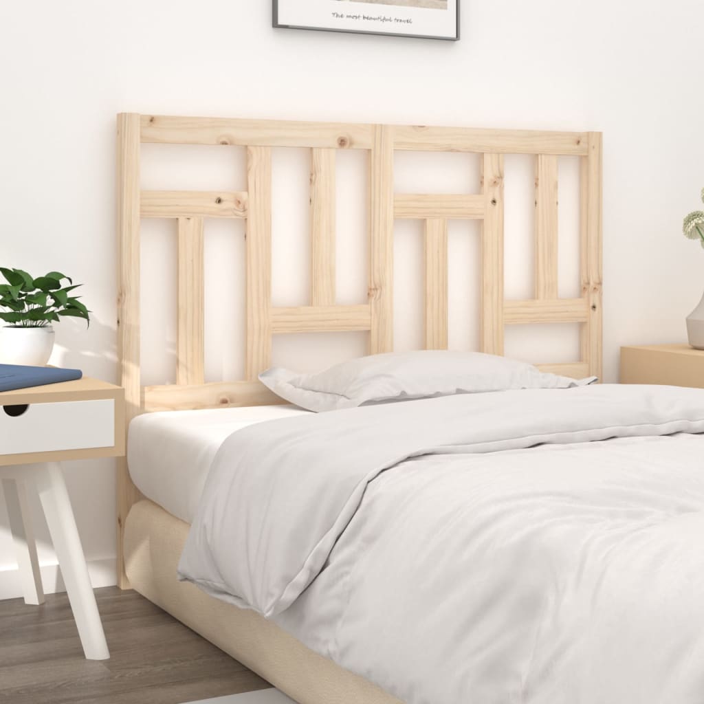 Solid Pine Wood Bed Headboard 125.5x4x100 cm - Natural Finish