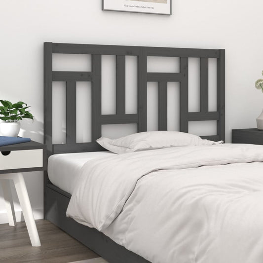 Solid Pine Wood Grey Headboard 125.5x4x100 cm - Stylish & Durable