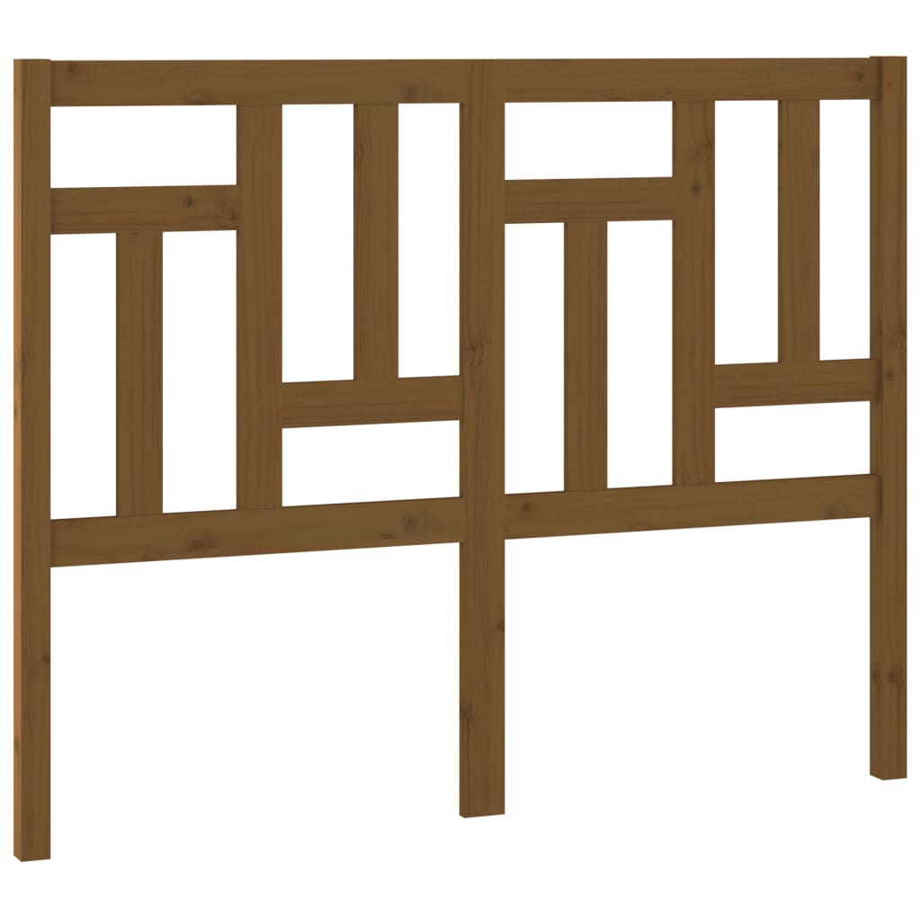 Solid Pine Wood Bed Headboard, Honey Brown, 125.5x4x100 cm