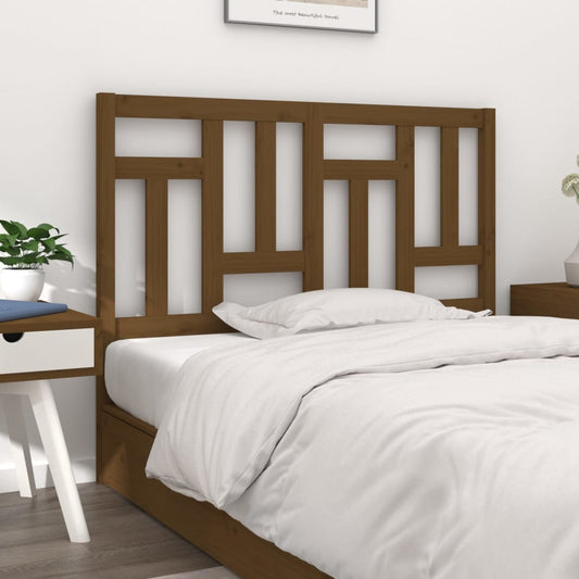Solid Pine Wood Bed Headboard, Honey Brown, 125.5x4x100 cm