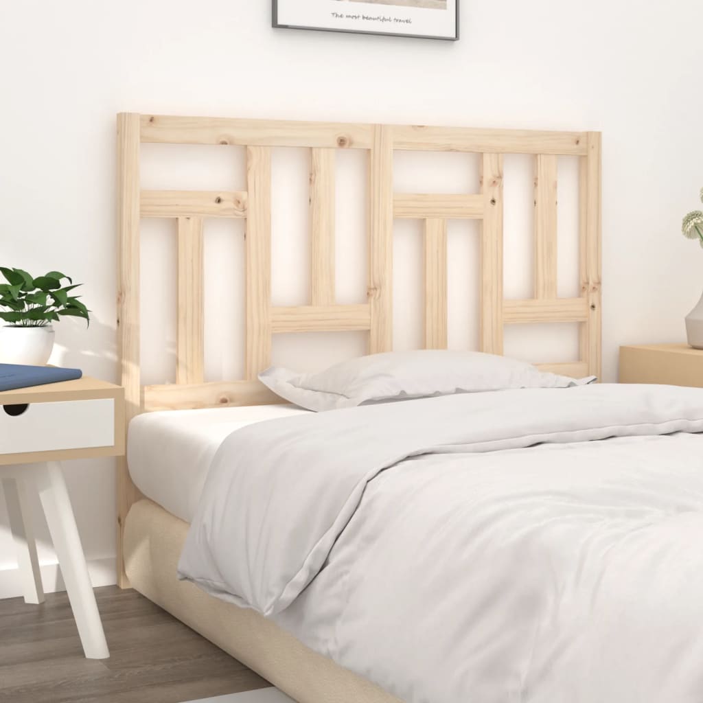Solid Pine Wood Headboard - 140.5x4x100 cm | Natural Finish