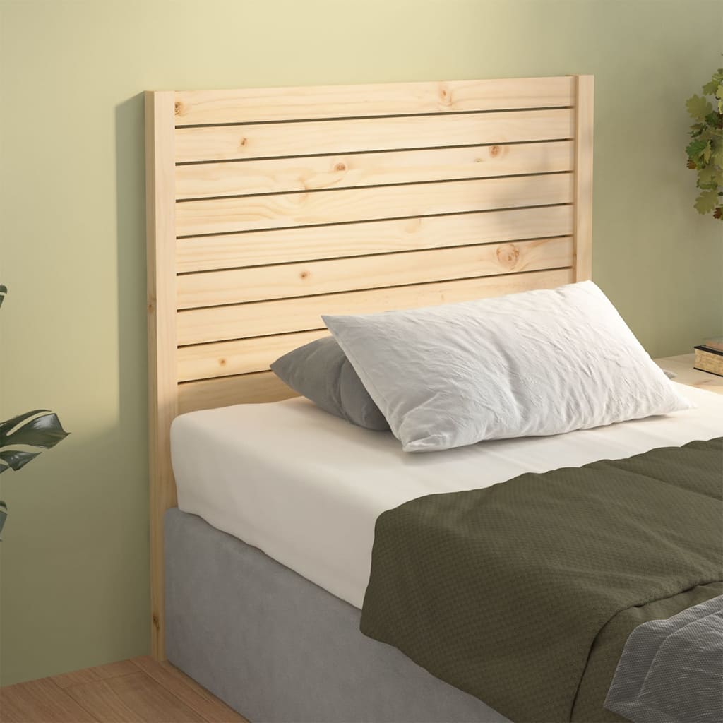 Solid Pine Wood Bed Headboard 81x4x100 cm - Natural Finish