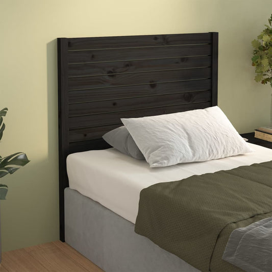 Solid Pine Black Headboard 81x4x100 cm - Elegant Bedroom Decor