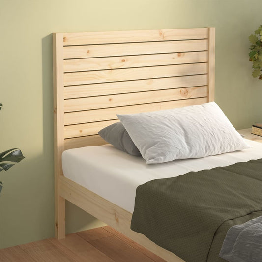Solid Pine Wood Bed Headboard - 106x4x100 cm, Natural Finish