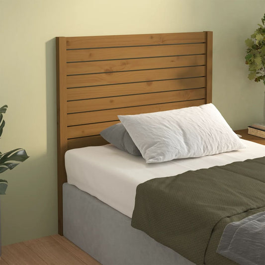 Solid Pine Bed Headboard, Honey Brown, 106x4x100 cm
