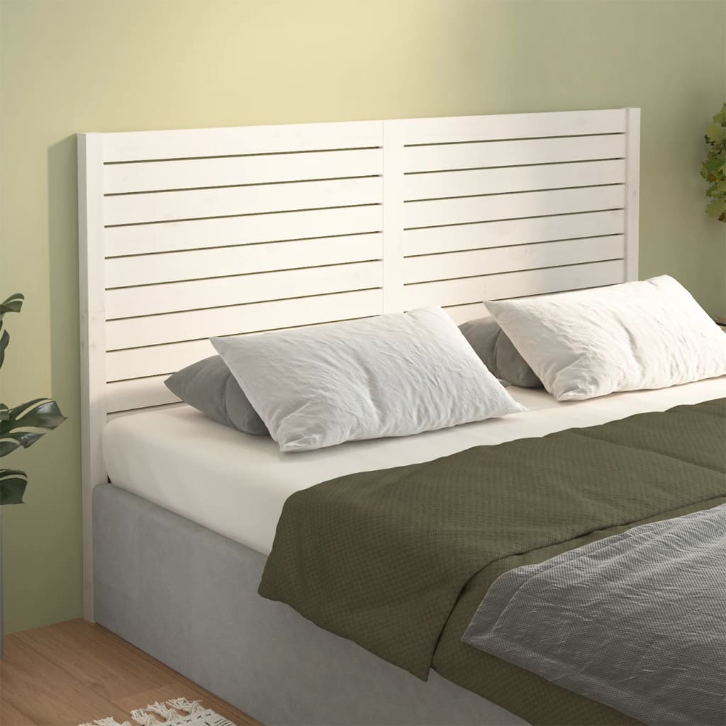 Solid Pine Wood Headboard, White 126x4x100 cm – Elegant & Sturdy