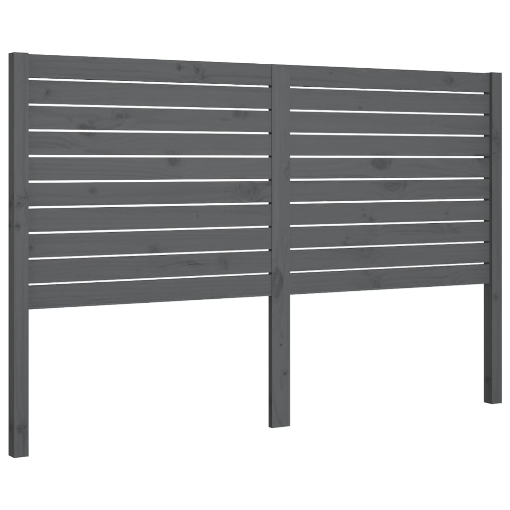 Solid Pine Grey Headboard 126x4x100 cm - Stylish & Sturdy Design