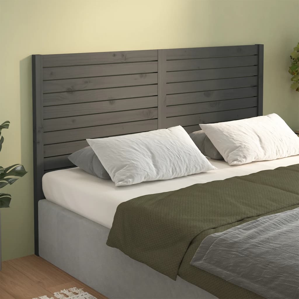 Solid Pine Grey Headboard 126x4x100 cm - Stylish & Sturdy Design