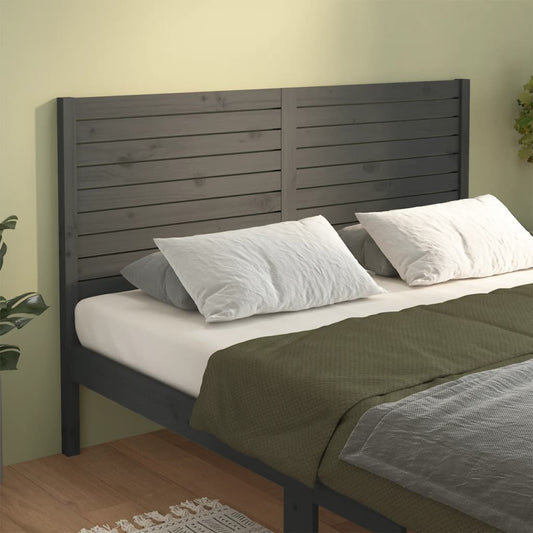 Solid Pine Grey Headboard 126x4x100 cm - Stylish & Sturdy Design