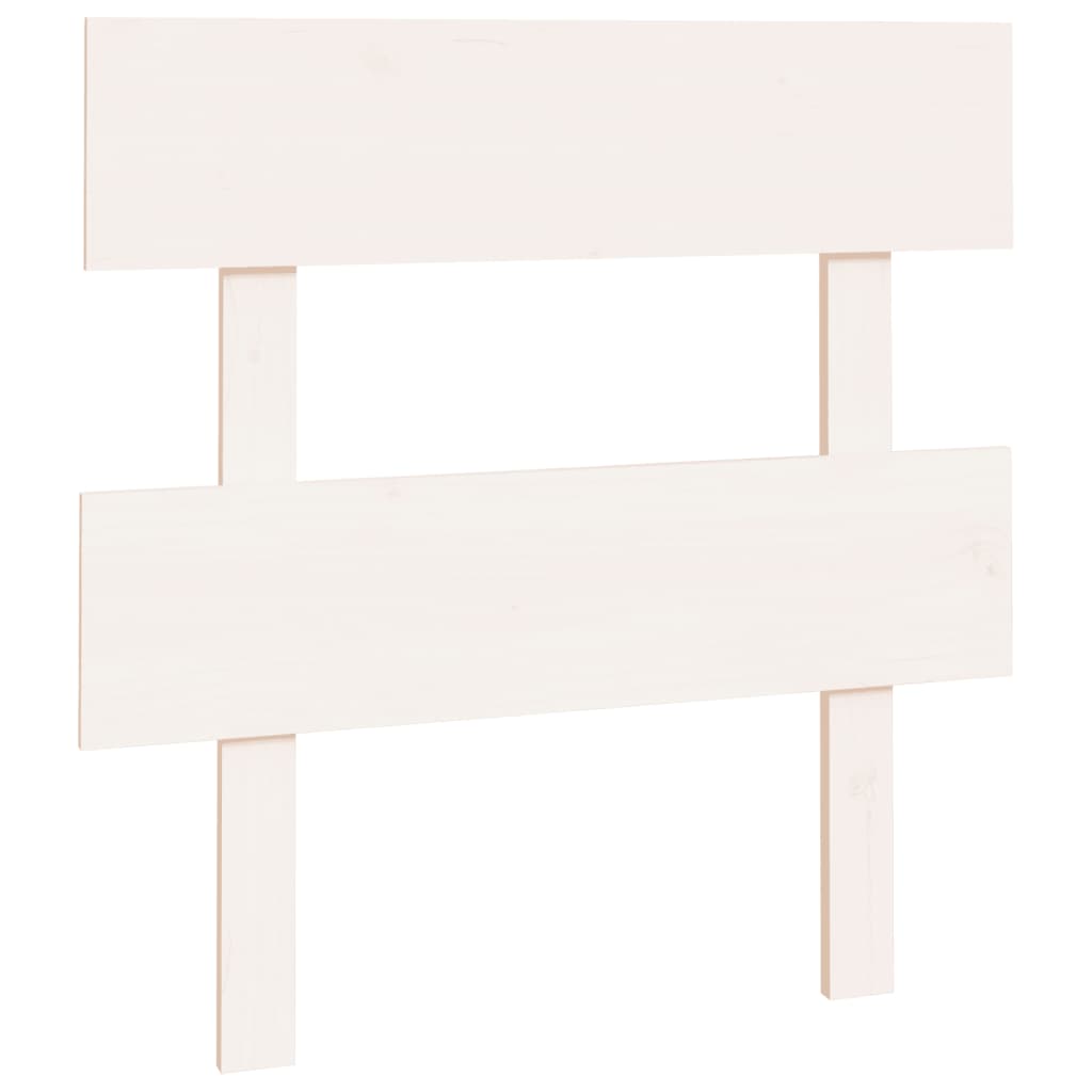 Solid Pine Wood White Bed Headboard - 93.5x3x81 cm