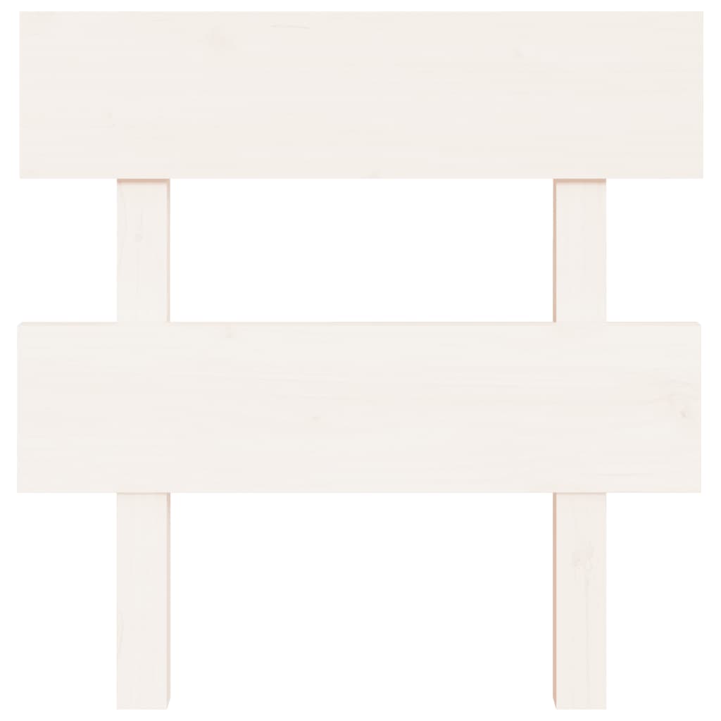 Solid Pine Wood White Bed Headboard - 93.5x3x81 cm