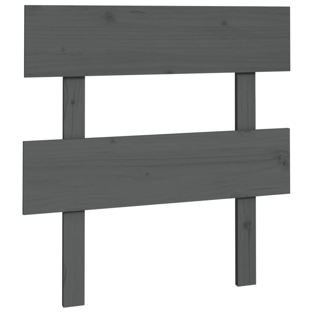 Solid Pine Wood Grey Bed Headboard 93.5x3x81 cm