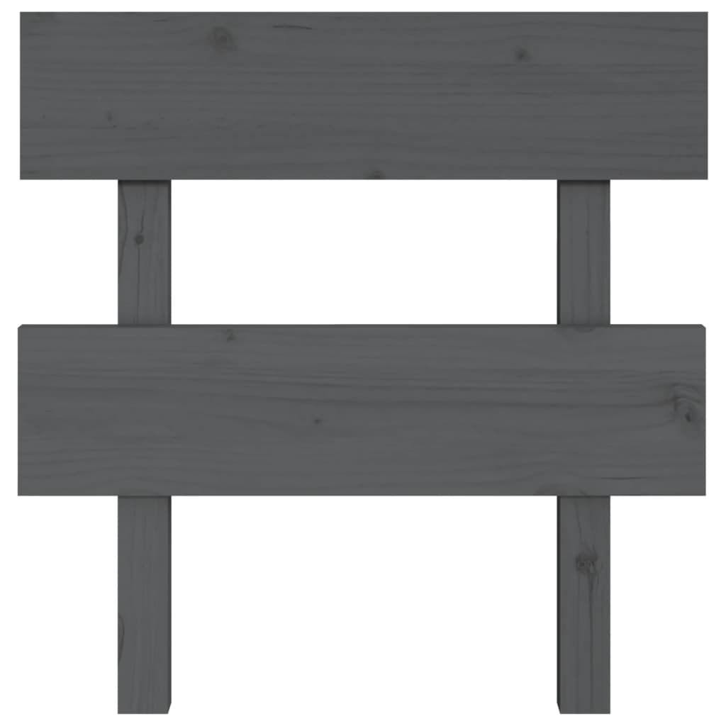 Solid Pine Wood Grey Bed Headboard 93.5x3x81 cm