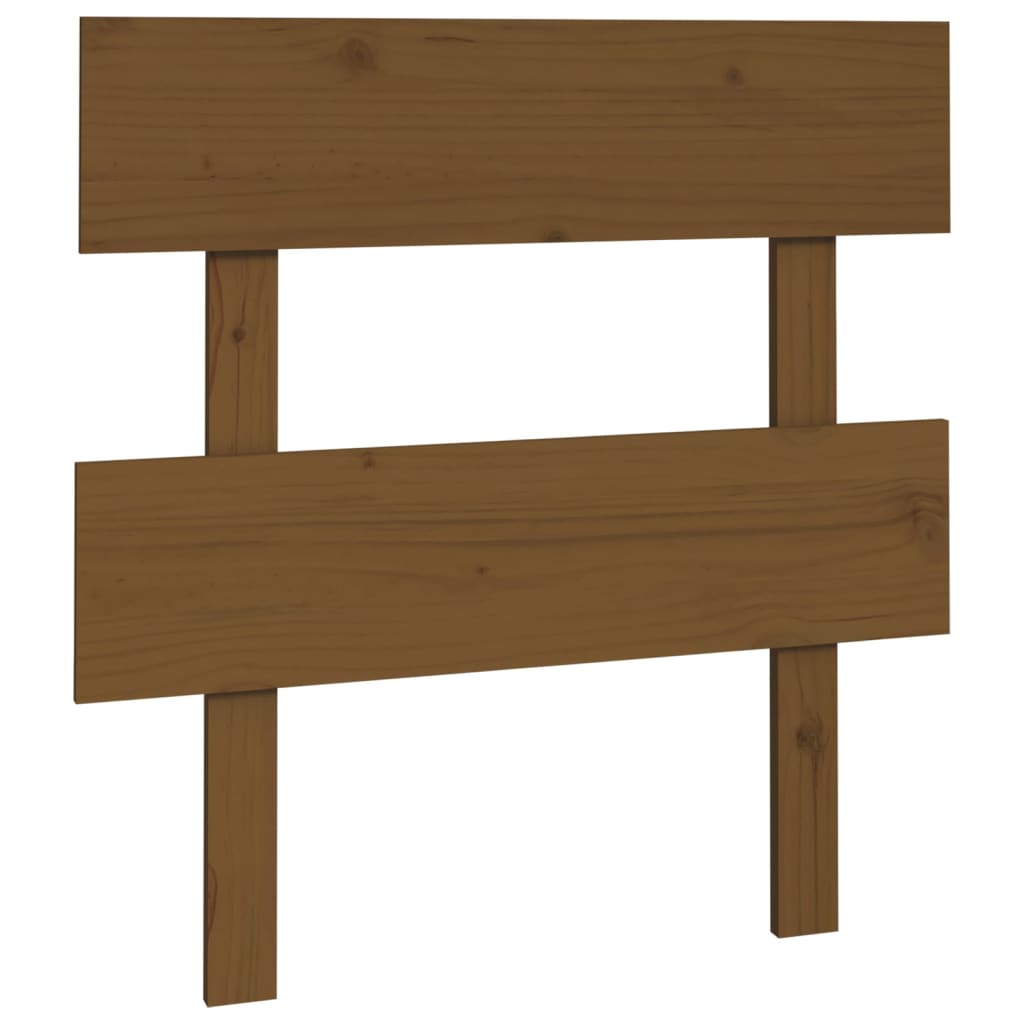 Honey Brown Solid Pine Wood Bed Headboard - 93.5x3x81 cm