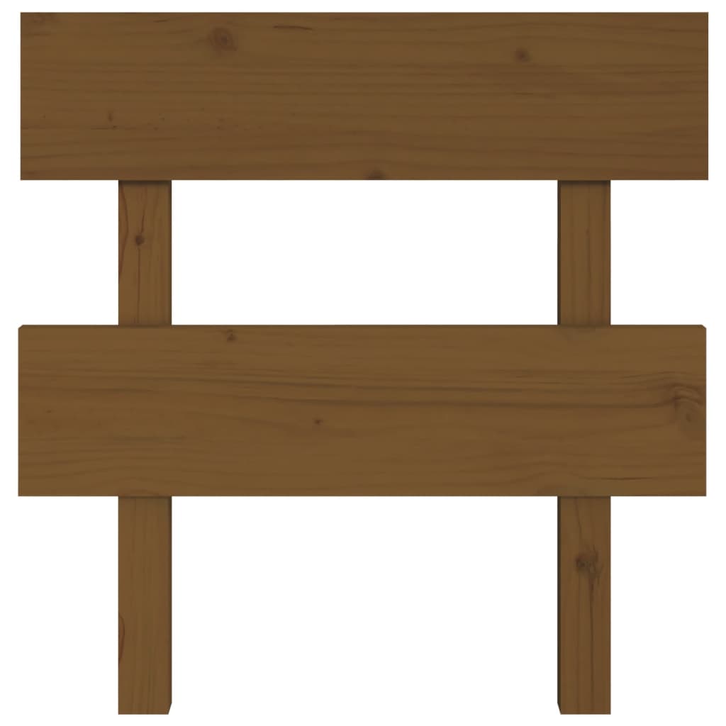 Honey Brown Solid Pine Wood Bed Headboard - 93.5x3x81 cm