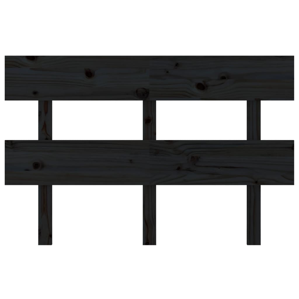 Solid Pine Black Headboard 124x3x81 cm - Stylish Bedroom Decor
