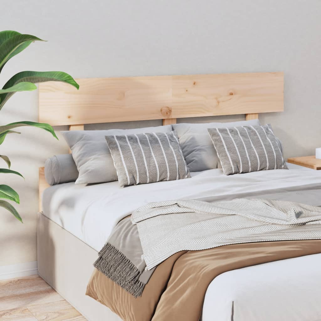 Solid Pine Wood Bed Headboard - 144x3x81 cm Durable Design
