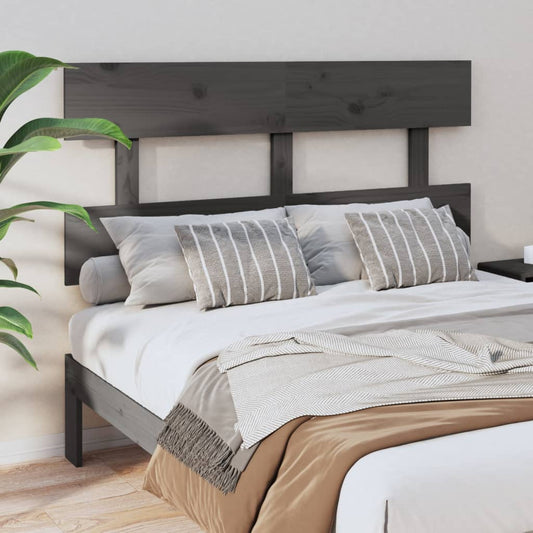 Solid Pine Grey Bed Headboard 144x3x81 cm | Stylish & Durable