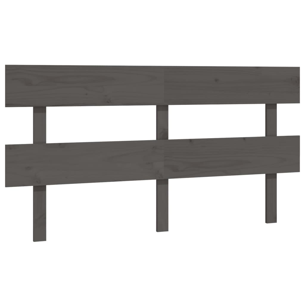 Solid Pine Grey Headboard 154x3x81 cm - Stylish Bedroom Accent