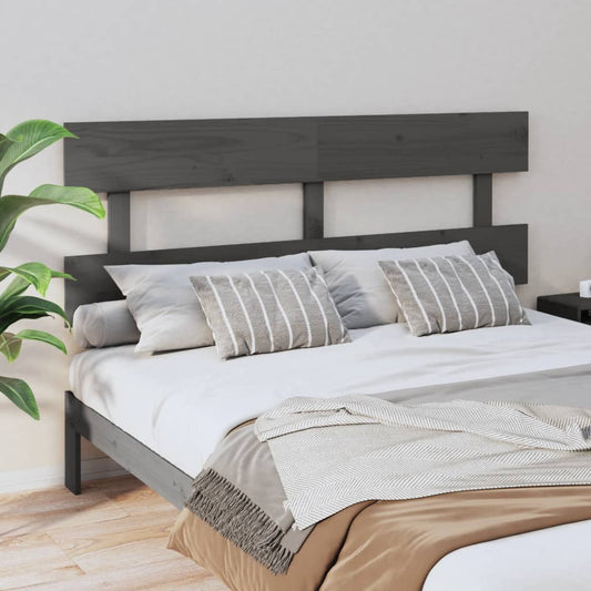 Solid Pine Grey Headboard 154x3x81 cm - Stylish Bedroom Accent
